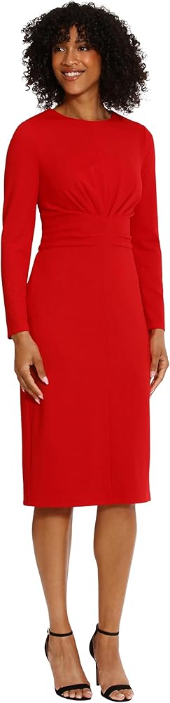 Maggy London Women's Wide Waistband and Tuck Details Office Career Workwear Event Occasion Guest of