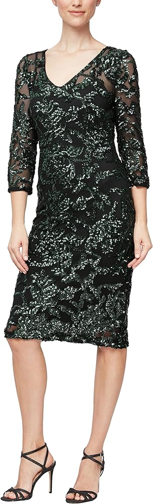 Alex Evenings Women's Sequin Party Dress