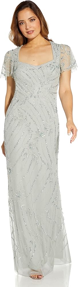 Adrianna Papell Women's Beaded Long Dress