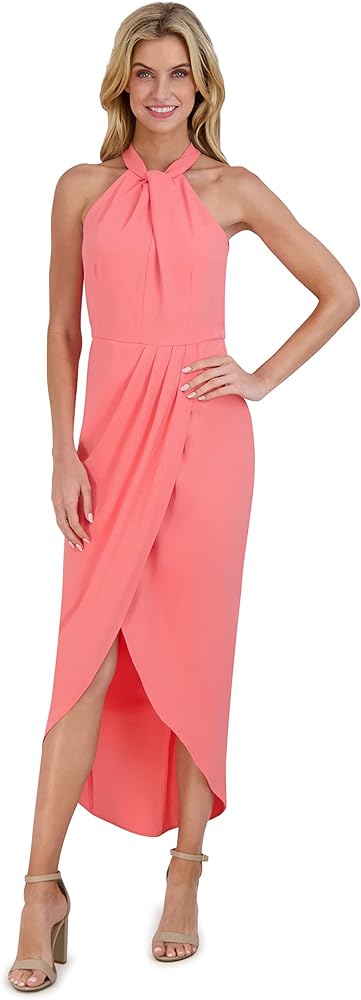 Julia Jordan Women's Knot Neck Tulip Hem Dress, Stunning Formal and Cocktail Hour Dress