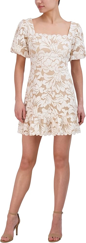 BCBGMAXAZRIA Women's Square Neck Boned Midriff Mini Dress