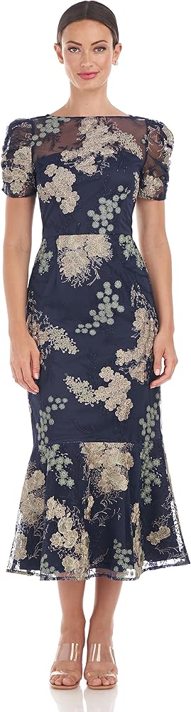 JS Collections Women's Hope Flounce Tea Length Dress