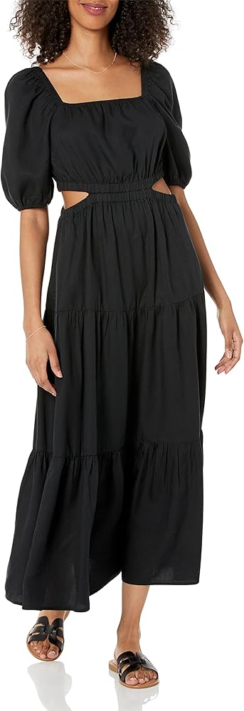 The Drop Women's Anaya Square-Neck Cutout Tiered Maxi Dress