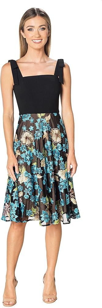 Dress the Population Women's Rosario Fit and Flare Midi Dress