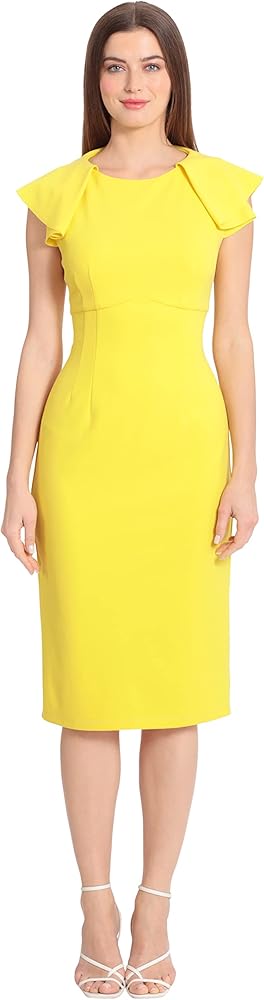 Maggy London Women's Solid Cloud Crepe Dress Workwear Office Desk to Dinner Event Guest of