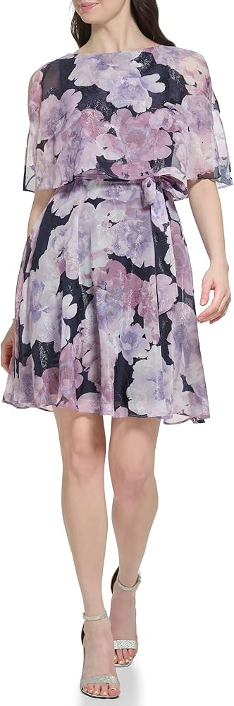 Jessica Howard Women's Clip Chiffon Fit & Flare Sleeveless-Guest of Wedding