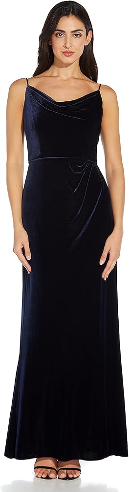 Adrianna Papell Women's Cowl Neck Velvet Gown