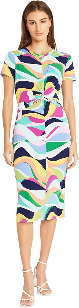 Donna Morgan Twist Detail Summer Comfortable, Lightweight Casual Dresses for Women