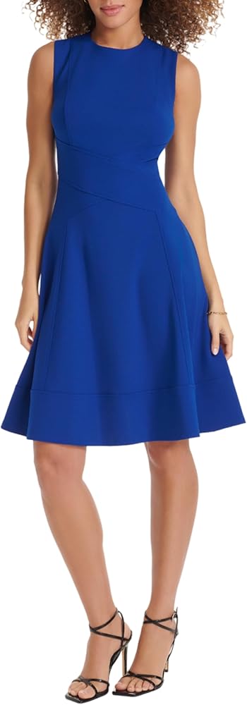 Tommy Hilfiger Women's Fit and Flare Dress, Marina Blue