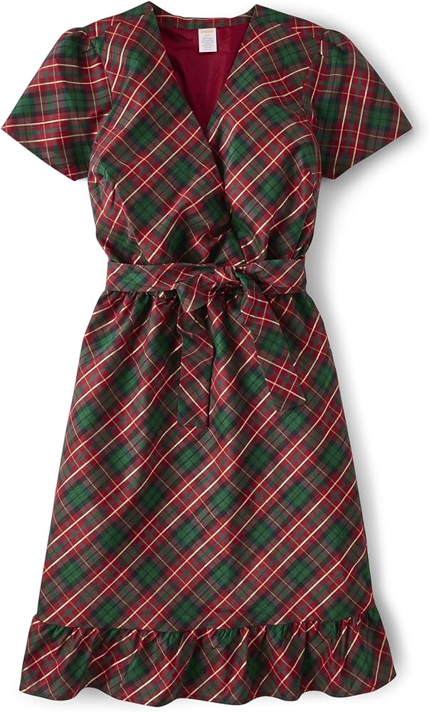 Gymboree Women's Short Sleeve Plaid Fall Dressy Dress Seasonal