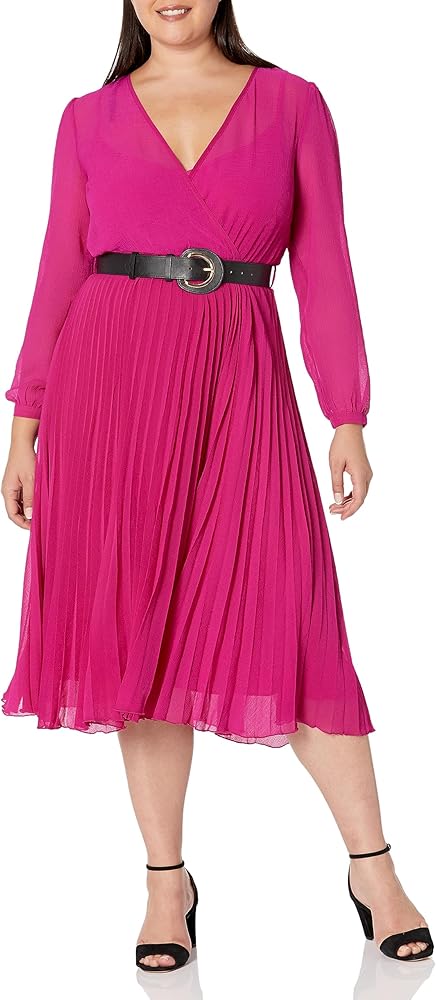 City Chic Women's Plus Size Dress Precious Pleat