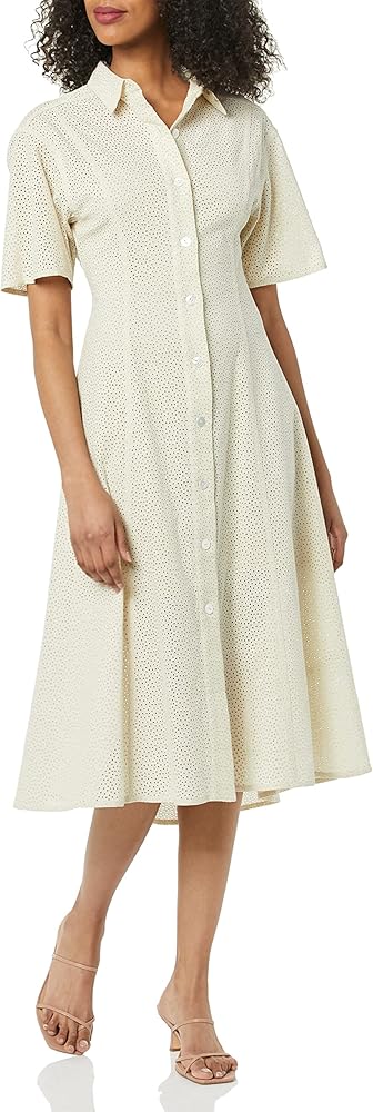 Theory Women's Elastic Back Eyelet Dress