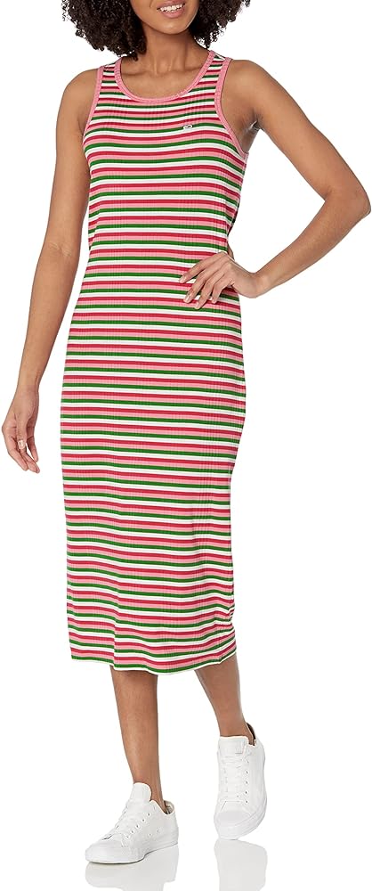 Tommy Hilfiger Women's Striped Midi Halter Ribbed Dress