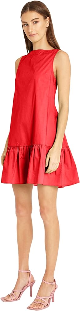 Donna Morgan Versatile High Neck Swing Body Ruffle Summer Dresses for Women