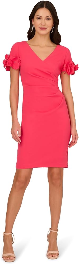 Adrianna Papell Women's Knit Crepe Short Dress