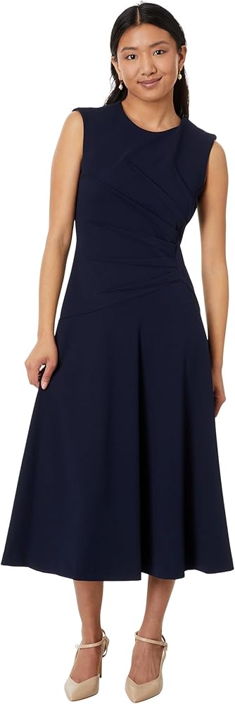 Calvin Klein Women's A-line Midi with Starburst Seam Detail