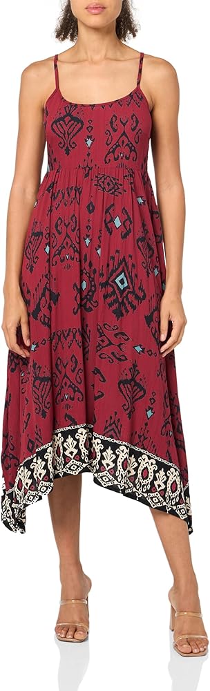 Angie Women's Spaghetti Strap Printed Maxi Dress