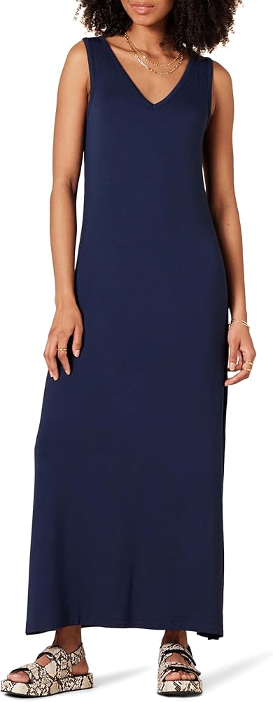 Amazon Essentials Women's Jersey V-Neck Tank Maxi Length Dress