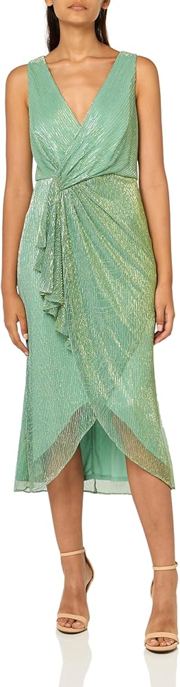 Adrianna Papell Women's Nailhead Crinkle Midi Dress