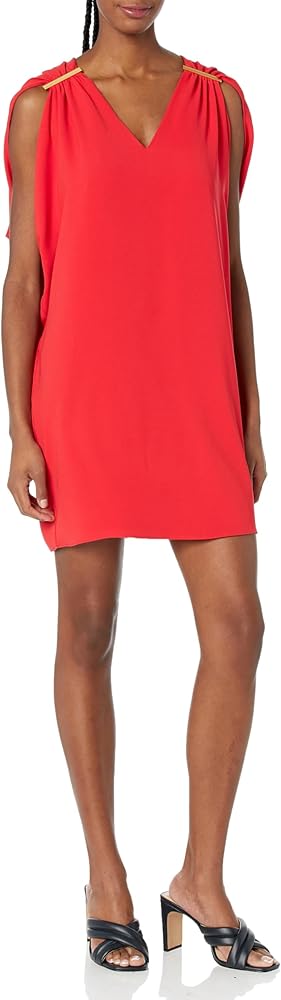 Trina Turk Women's V Neck Dress with Hardware