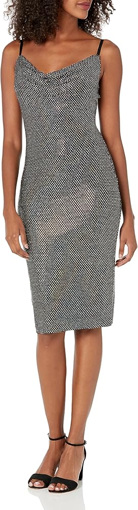 GUESS Women's Cowl Neck Sparkle Tank Dress