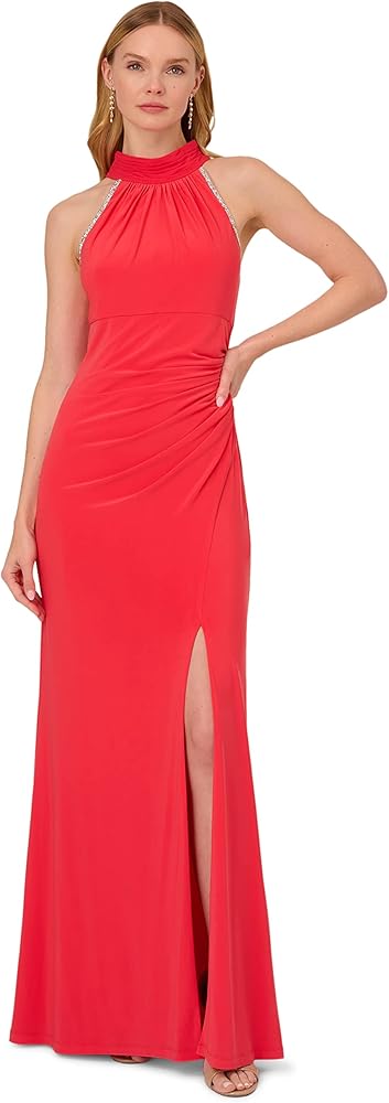 Adrianna Papell Women's Jersey and Chiffon Gown