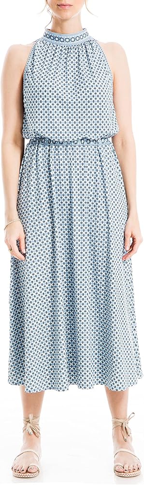 Max Studio Women's Sleeveless Midi Smocked Dress