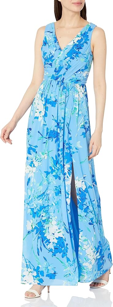 Adrianna Papell Women's Floral Print Sleeveless Gown