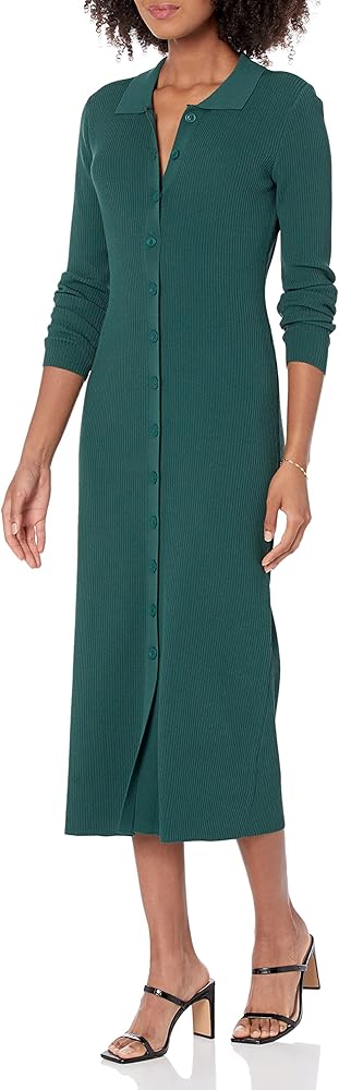 The Drop Women's Jaxon Rib Button Down Sweater Dress