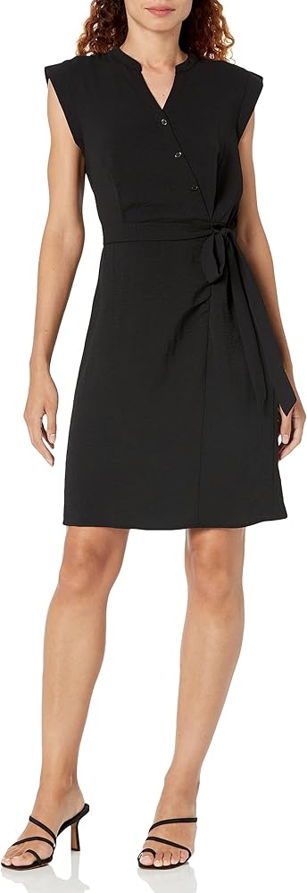 DKNY Women's Cap Sleeve Wear to Work V-Neck