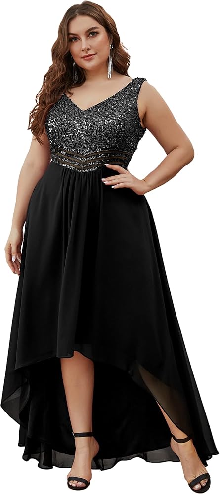 Ever-Pretty Plus Womens V Neck Seuiqn Empire Waist Maxi Formal Evening Party Dress 0410-DA