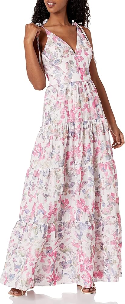 Dress the Population Women's Pearl Fit and Flare Maxi Dress