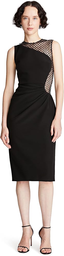 HALSTON Women's Kenda Dress in Crepe & Sequin