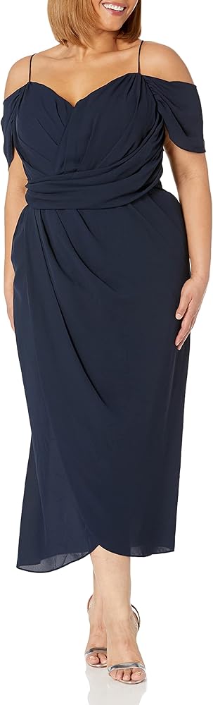 City Chic PLUS SIZE MAXI ENTWINE FF in NAVY, SIZE 20