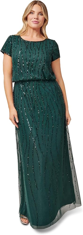 Adrianna Papell Women's Beaded Blouson Dress