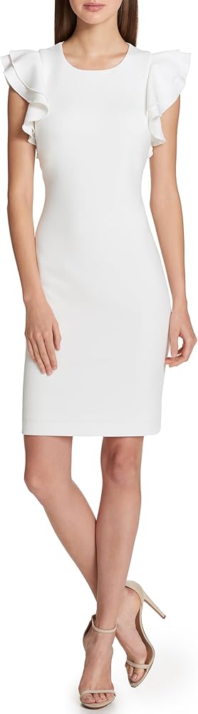 Tommy Hilfiger Women's Flutter Sleeve Scuba Dress