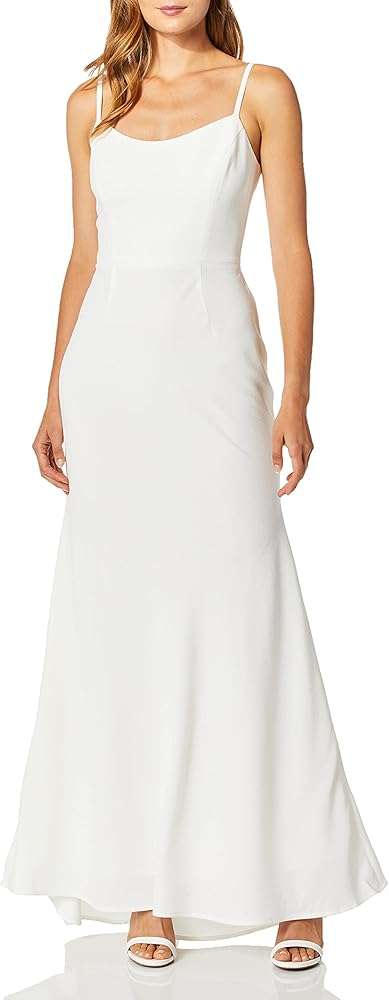 Dress the Population Women's Jodi Sleeveless Solid Stretch Basic Long Gown Dress