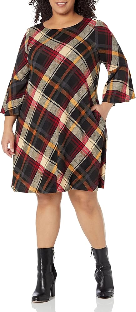 Jessica Howard Women's A-line Soft Long Sleeve Short Dress