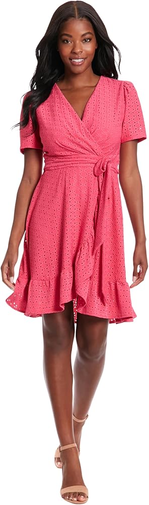 London Times Summer Ruffle Short Cocktail Petite Dresses for Women Party