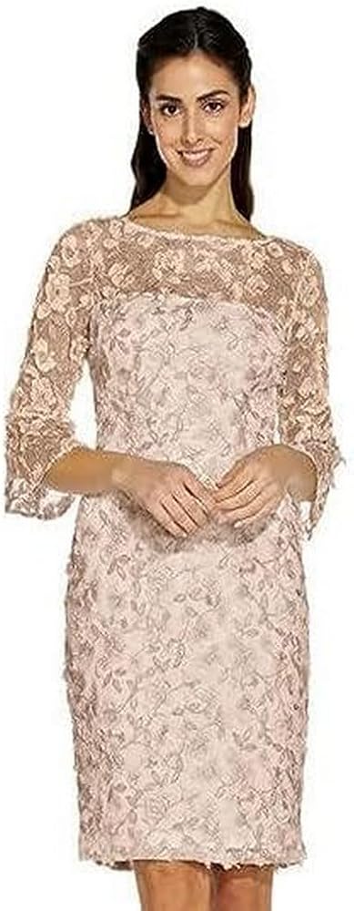 Adrianna Papell Women's Metallic Embroidery Sheath