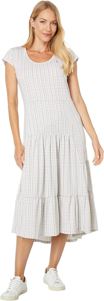 Tommy Hilfiger Women's Tiered Stripe Midi Dress