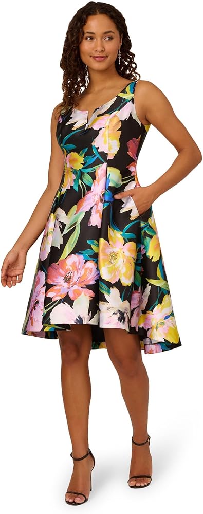 Adrianna Papell Women's Printed Mikado Short Dress