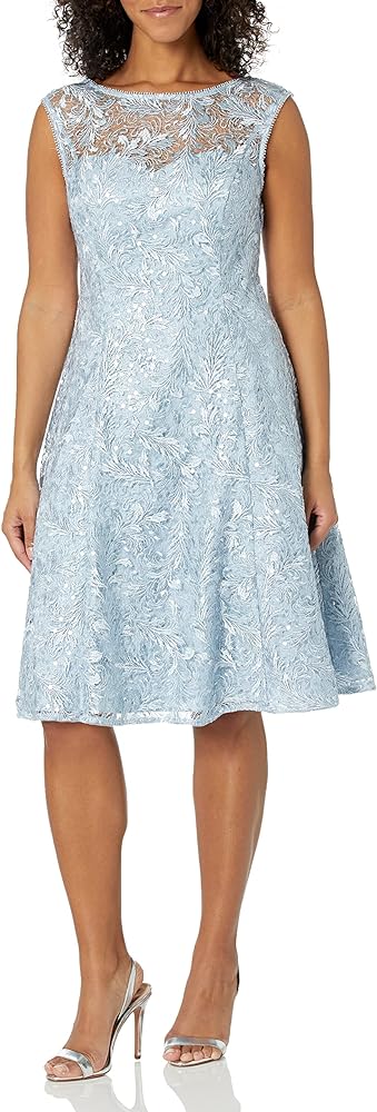 Adrianna Papell Women's Embroidered Midi Cocktail Dres