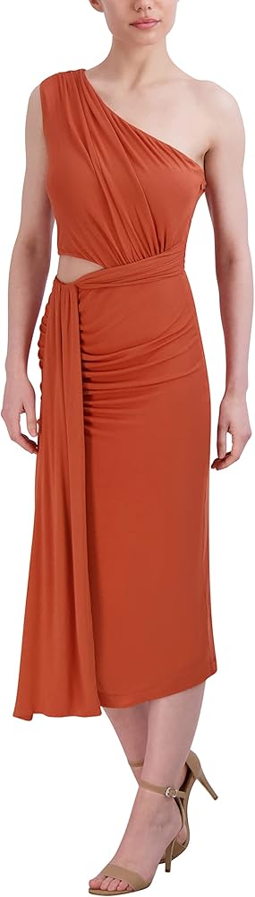 BCBGMAXAZRIA Women's One Shoulder Neck Jersey Cutout Dress