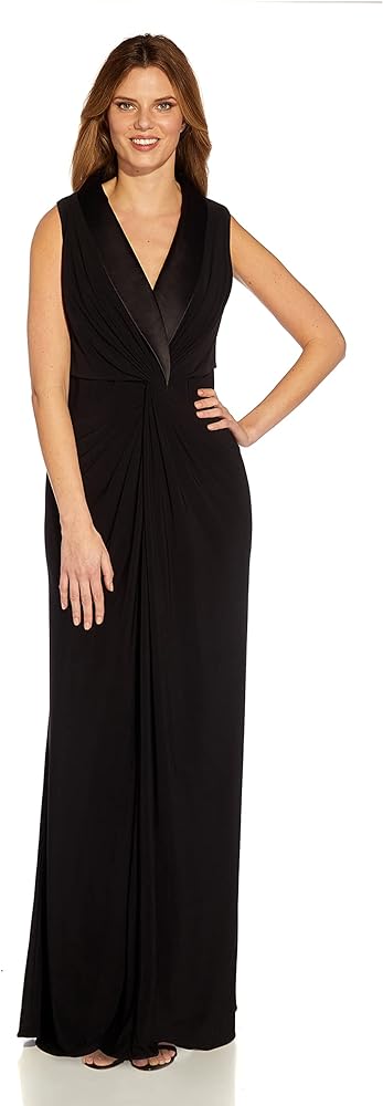 Adrianna Papell Women's Jersey Tuxedo Gown