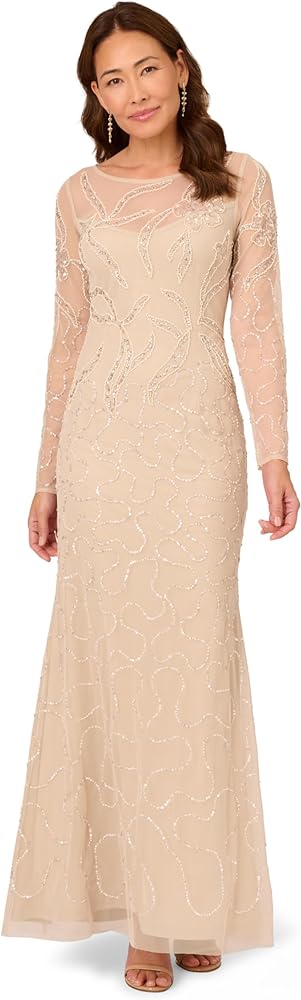 Adrianna Papell Women's Beaded Long Dress