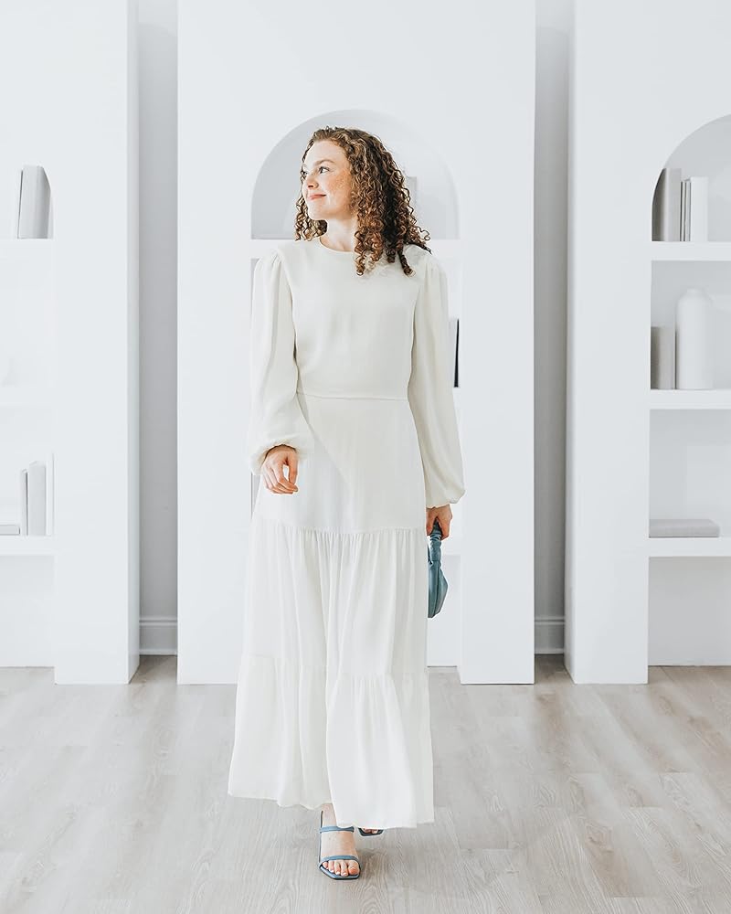 The Drop Women's Ivory Tiered Maxi Dress by @withloveleena