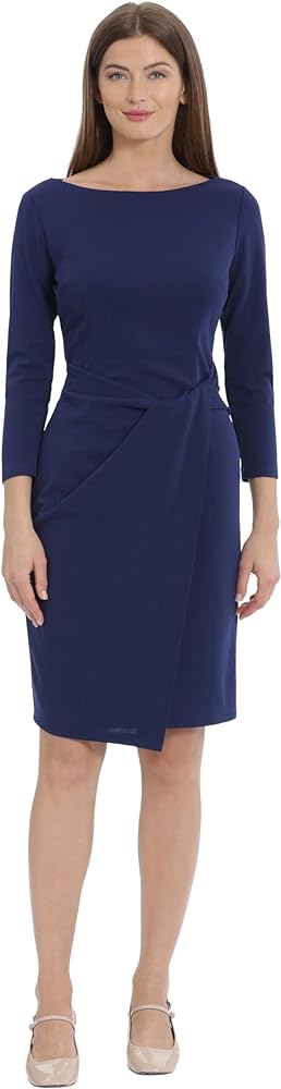 Maggy London Women's Twist Waist Detail Crepe Sheath Dress Office Workwear Career Event Guest of