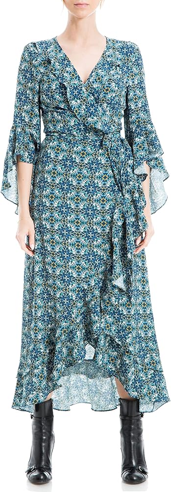 Max Studio Women's Ruffle Wrap Dress