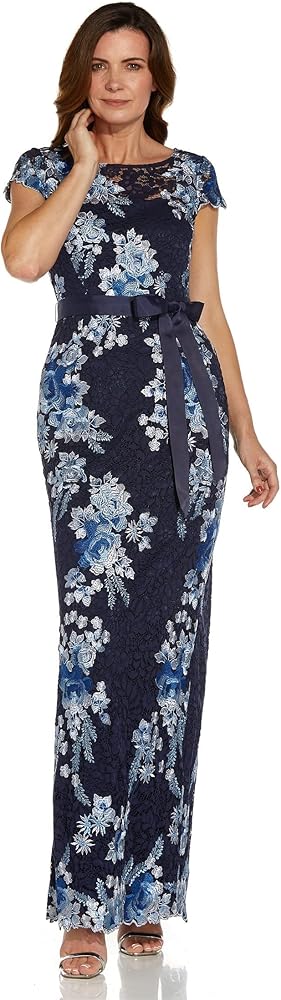 Adrianna Papell Women's Embroidered Lace Gown